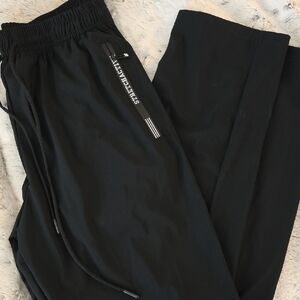 Black Joggers with Drawstring Waistband and Tapered Legs